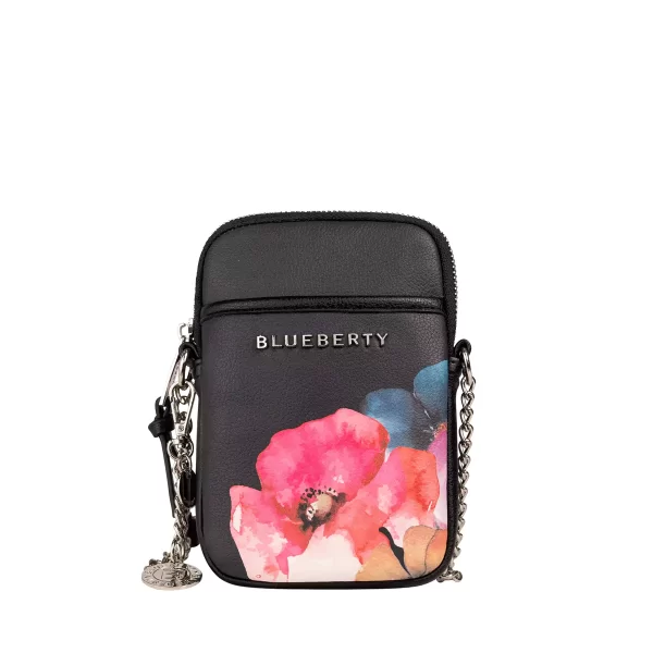 תיק טלפון קטן Blueberty G4.2 – AW24.G4.2--142A – black-flower-print – 1