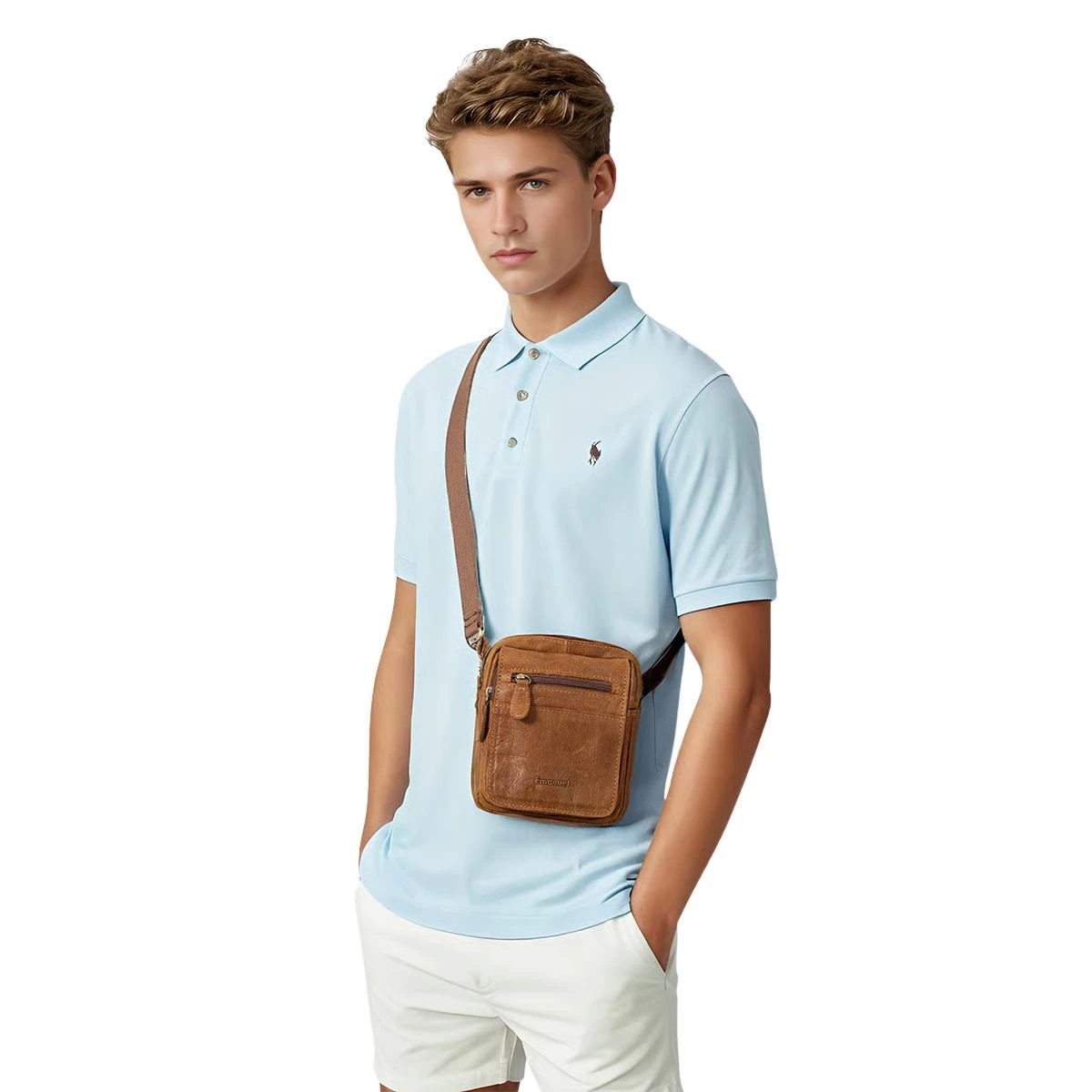 תיק צד מעור Emanuel אוליבר – 10093-10 – חום – 3