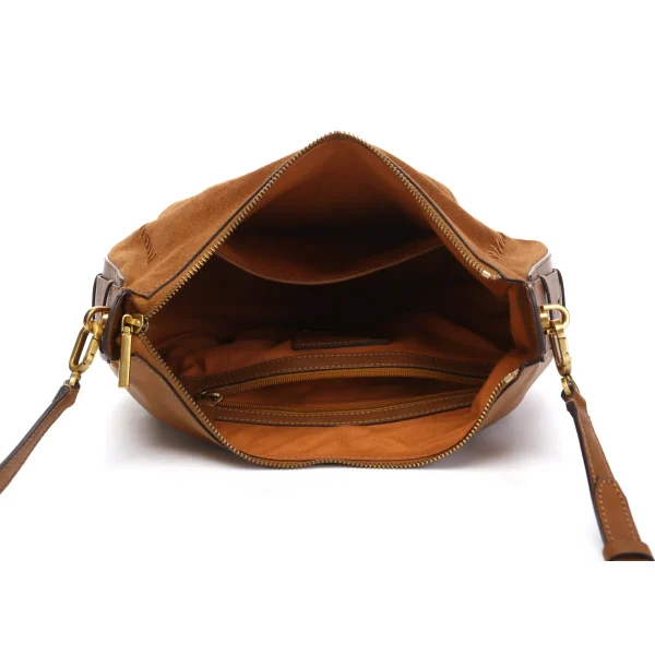 תיק צד בינוני מעור Abbacino – 30405-53 – cognac – 5