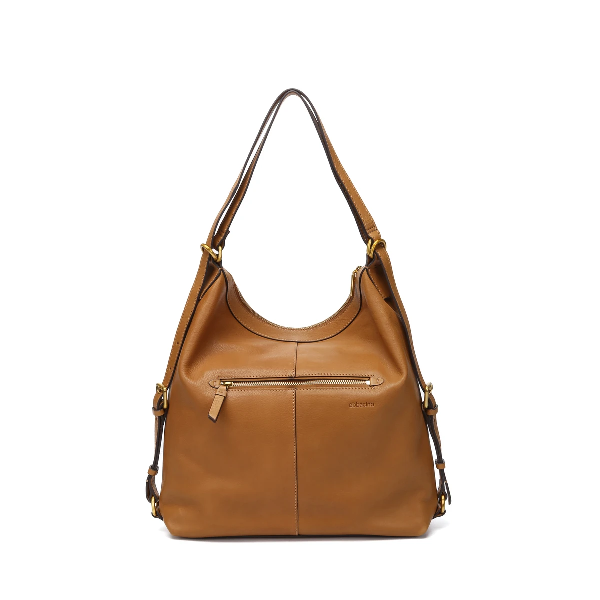 תיק צד / גב גדול מעור Abbacino KIRA – 30450-53 – cognac – 2