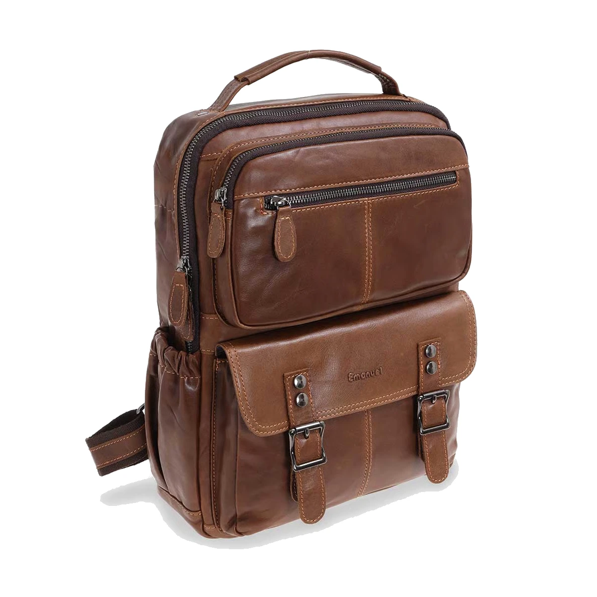 תיק גב מעור Emanuel גוואטמלה – 41013-10 – חום – 1