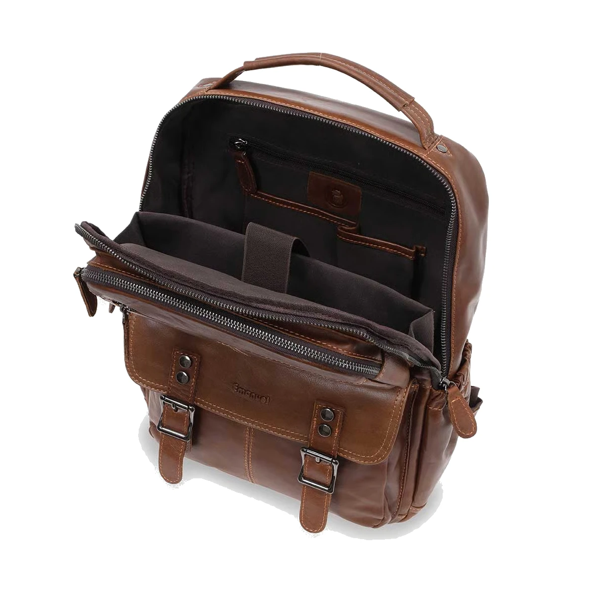 תיק גב מעור Emanuel גוואטמלה – 41013-10 – חום – 2