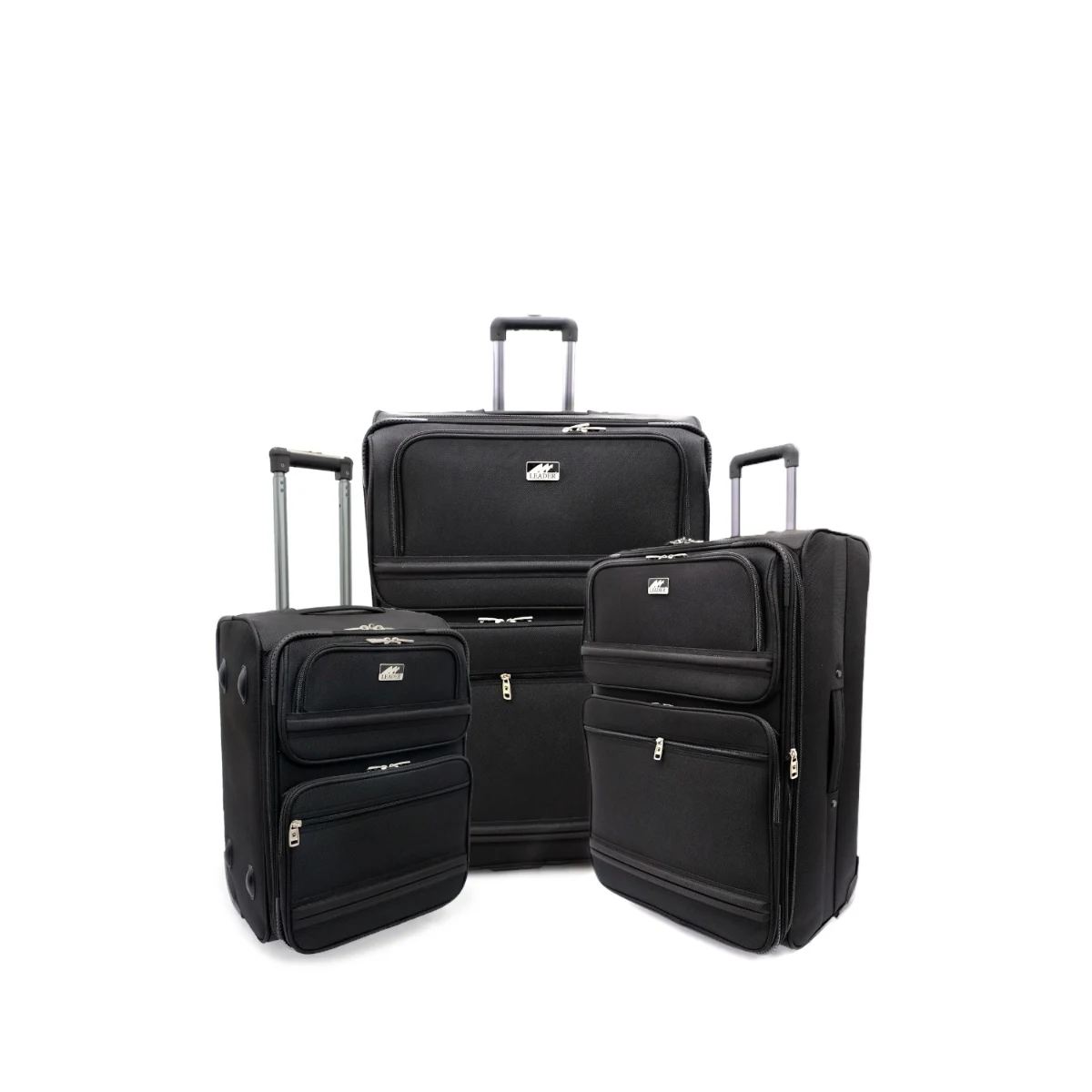 סט מזוודות בד LEADER ORBIT – 440324--01 – שחור – 1