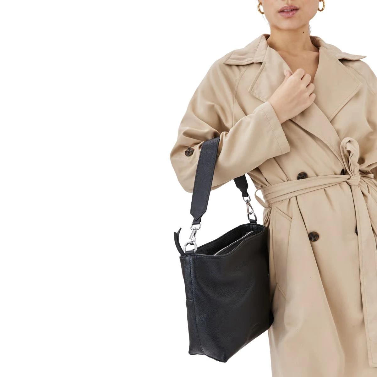 תיק צד מעור Emanuel אינדי – 5520-1 – שחור – 5