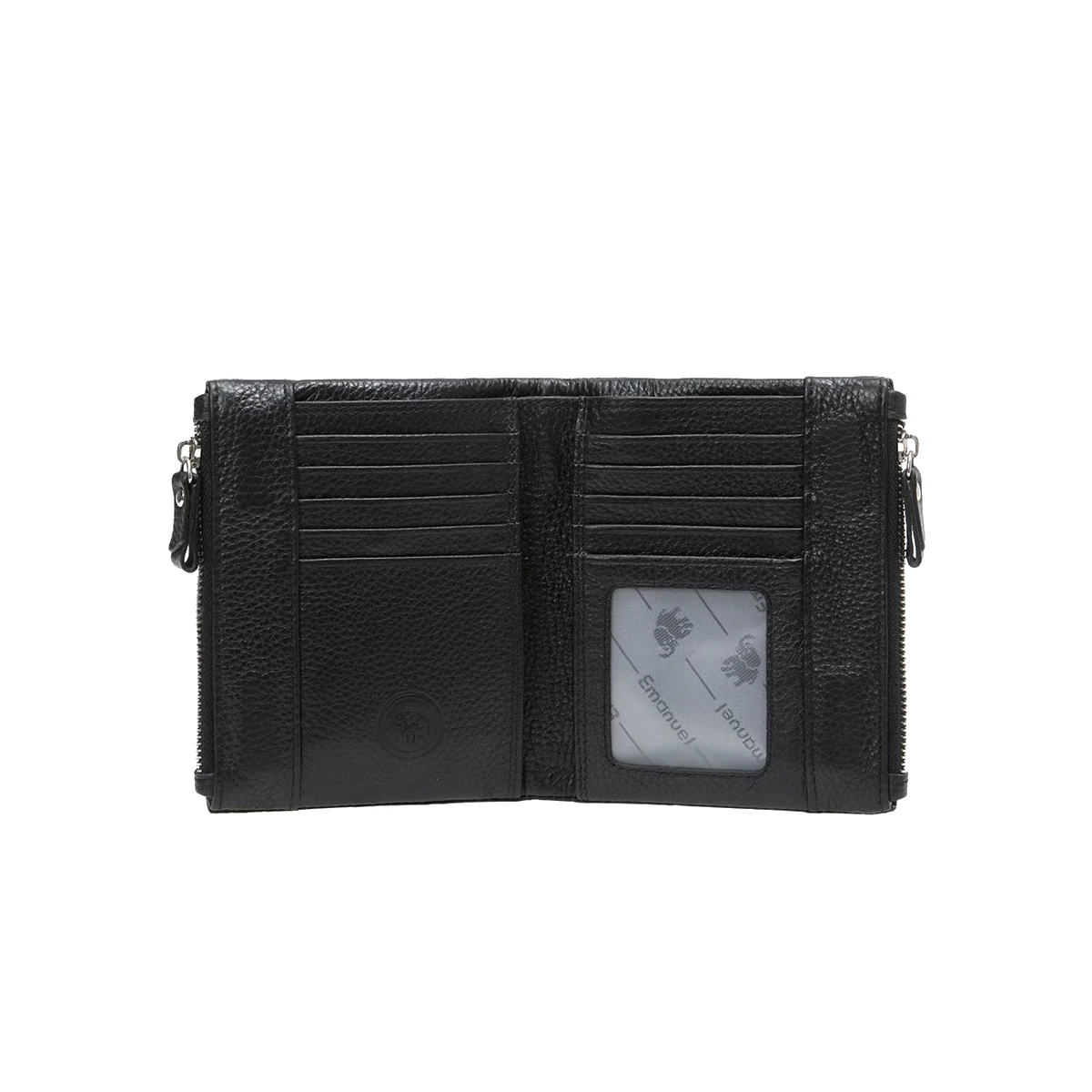 ארנק מעור Emanuel קלאודיה מיני – 6166-119M – שחור-סדקים – 2