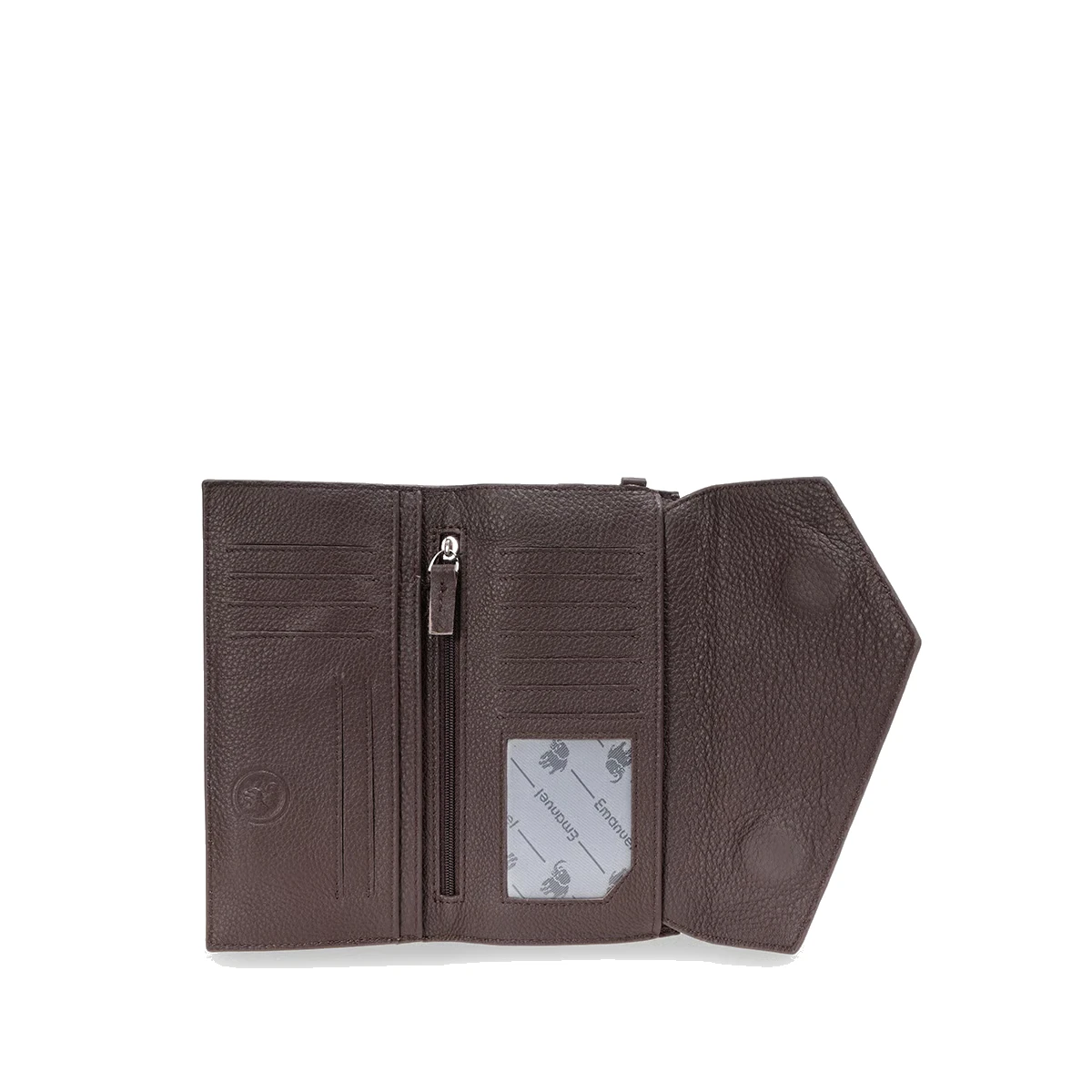 ארנק מעור Emanuel דיאמונד בינוני – 6821-2 – חום-כהה – 2