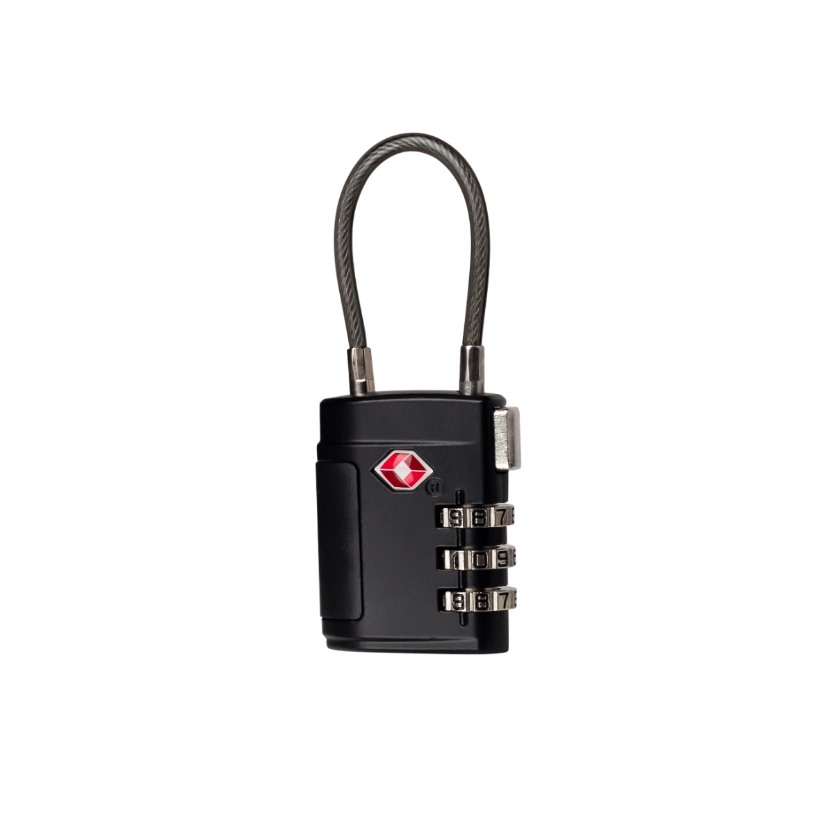 מנעול אוזן TSA קומבינציה עם כבל iBags – 69403 – שחור – 1