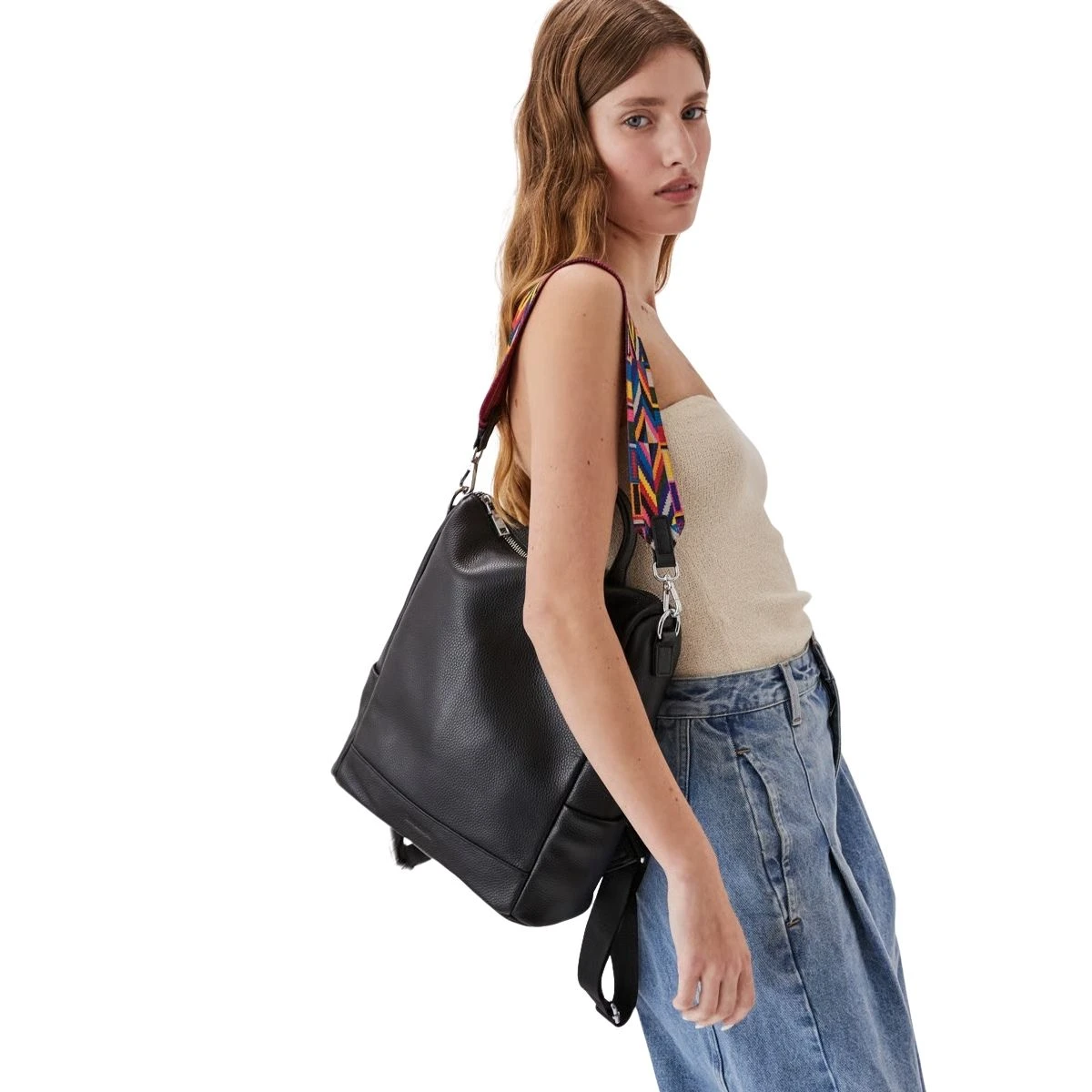 תיק גב מעור Emanuel אדריאנה – B1686-1 – שחור – 3