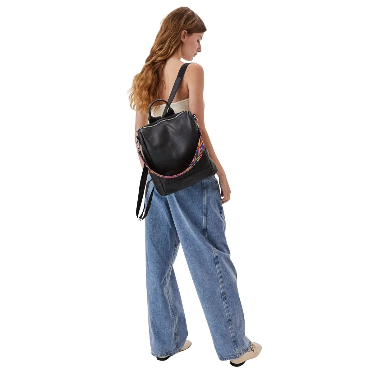 תיק גב מעור Emanuel אדריאנה – B1686-1 – שחור – 4