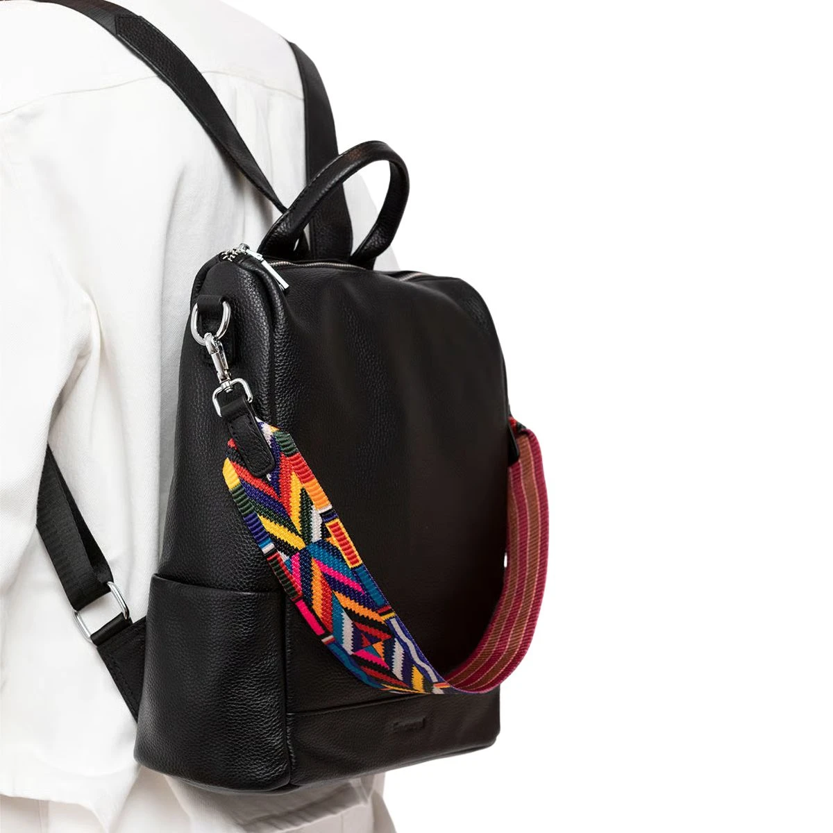 תיק גב מעור Emanuel אדריאנה – B1686-1 – שחור – 5