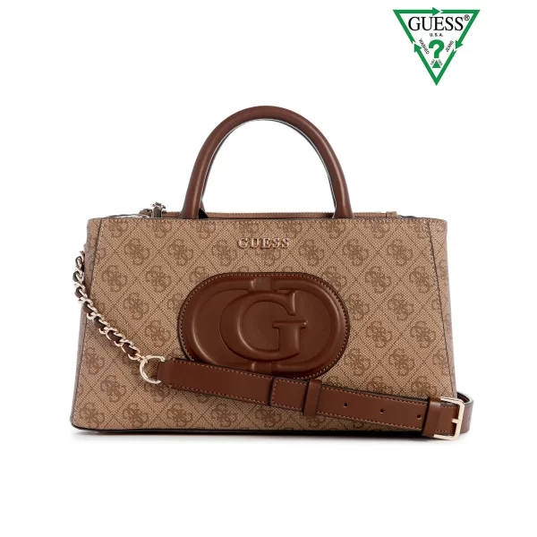 תיק צד בינוני Guess Eco Mietta Sml – ESG951305-LGW – latte-logo-brown – 1