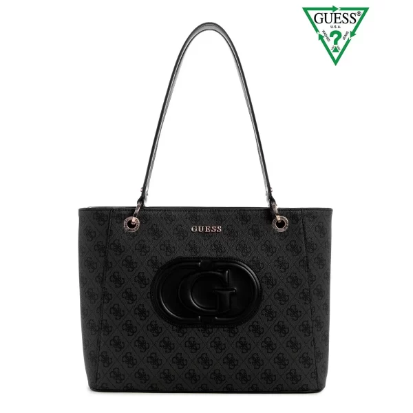 תיק צד גדול Guess Eco Mietta – ESG951325-CGK – coal-logo-black – 1